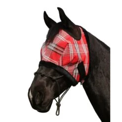Kensington Fly Mask W/Plush Fleece Trim - Deluxe Red -Equestrian Supplies 322047 800 800