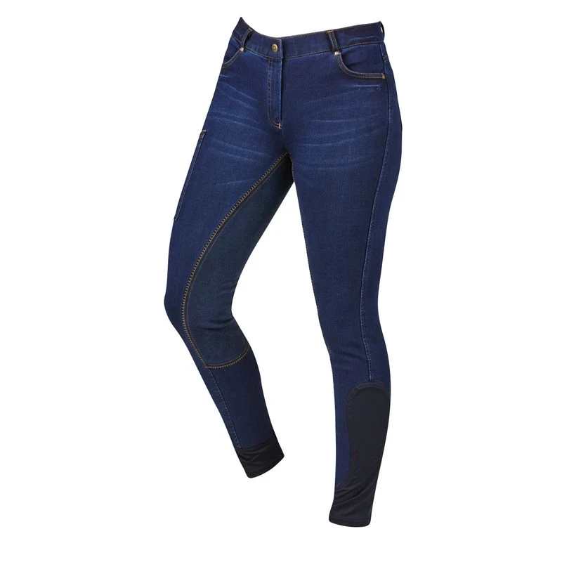 Dublin Women's Shona Full Suede Seat Denim Breeches - Blue Denim/Navy 4 Dublin Women's Shona Full Suede Seat Denim Breeches - Blue Denim/Navy - Image 2