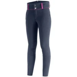 Horze Kids' Daniela Full Seat Breeches - Dark Navy/Cactus Flower Purple -Equestrian Supplies 336317 800 800