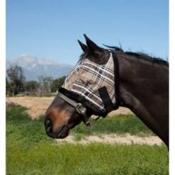 Kensington Fly Mask W/Plush Fleece Trim - Deluxe Black -Equestrian Supplies 340968 800 800