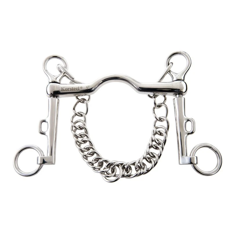 Korsteel Stainless Steel Low Port Sliding Curb Bit 5" 3 Korsteel Stainless Steel Low Port Sliding Curb Bit 5"