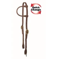 Western Rawhide Quick Change One Ear Headstall - Oiled Harness Leather