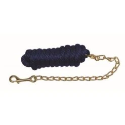 Western Rawhide Signature Classic Lead Rope W/Chain - Navy