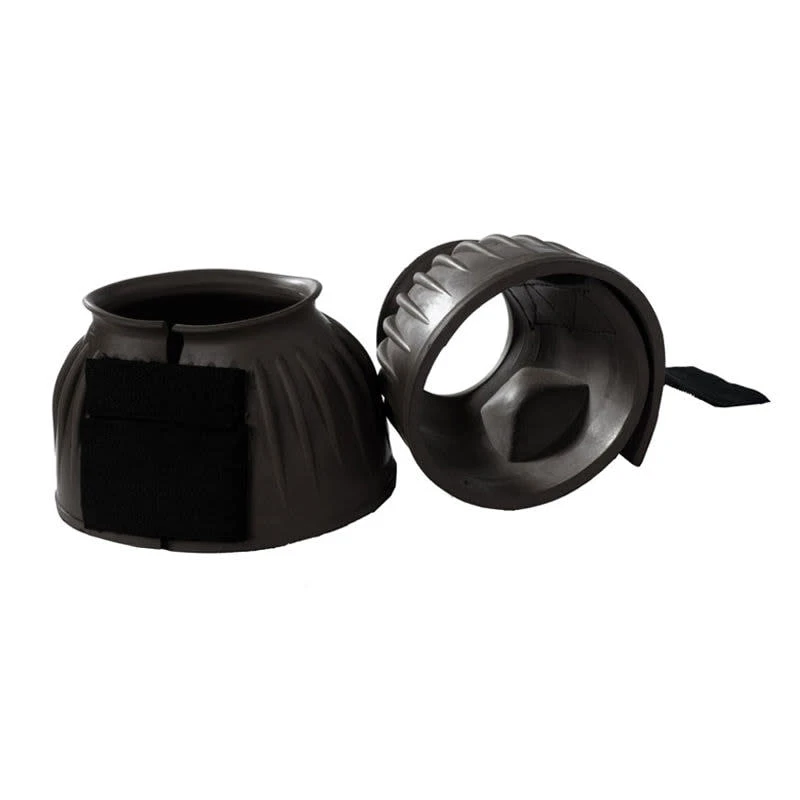 Horze Anti Twist Lock-On Bell Boots - Black 3 Horze Anti Twist Lock-On Bell Boots - Black