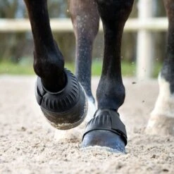 Horze Anti Twist Lock-On Bell Boots - Black 9 Horze Anti Twist Lock-On Bell Boots - Black -Equestrian Supplies 375307 800 800