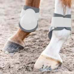 Horze Fetlock Boots - White/Grey 7 Horze Fetlock Boots - White/Grey -Equestrian Supplies 377776 800 800