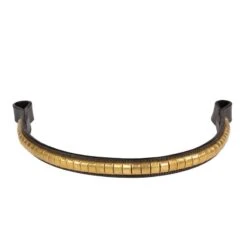 Horze Brass Clincher Browband - Brown/Brass