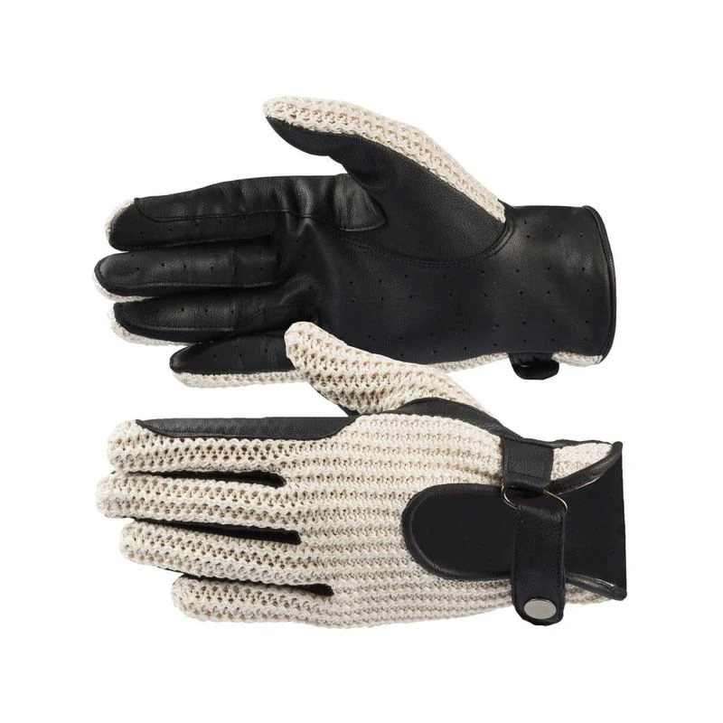 Horze Crochet Gloves - Black/Off White 3 Horze Crochet Gloves - Black/Off White