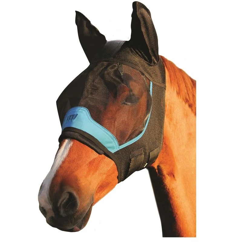 Woof Wear UV Fly Mask W/ 3D Ears - Black/Blue 3 Woof Wear UV Fly Mask W/ 3D Ears - Black/Blue
