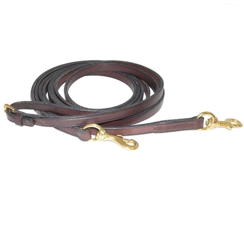 Nunn Finer Leather Draw Reins W/Snaps - Havana 3 Nunn Finer Leather Draw Reins W/Snaps - Havana