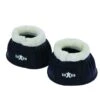 Saxon Fleece Trim Rubber Bell Boots - Black/White 1 Saxon Fleece Trim Rubber Bell Boots - Black/White -Equestrian Supplies 410334 800 800