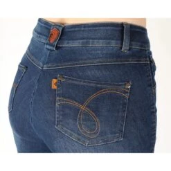 Shires Aubrion Women's Putney Denim Knee Patch Breeches - Dark Blue -Equestrian Supplies 410754 800 800