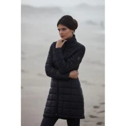 Alessandro Albanese Women's Insula Quilted Long Coat - Black -Equestrian Supplies 421150 800 800