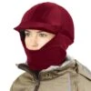 Ovation Winter Helmet Cover - Burgundy 2 Ovation Winter Helmet Cover - Burgundy -Equestrian Supplies 422114 800 800