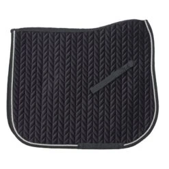 Ovation Elegance Velvet Dressage Pad - Black/Silver/Black
