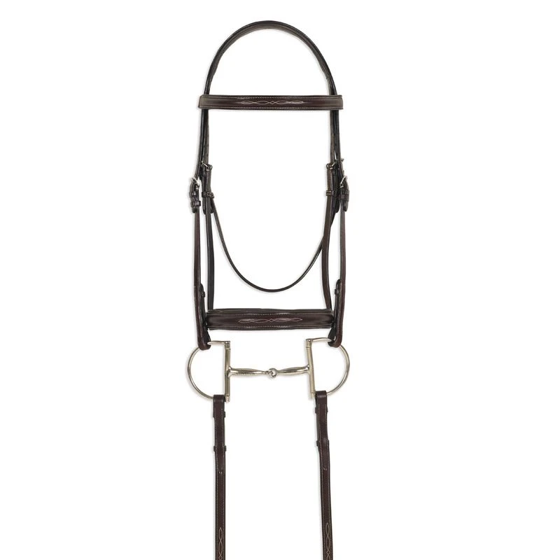 Ovation ATS Fancy Raised Wide Noseband Bridle - Dark Brown 4 Ovation ATS Fancy Raised Wide Noseband Bridle - Dark Brown - Image 2