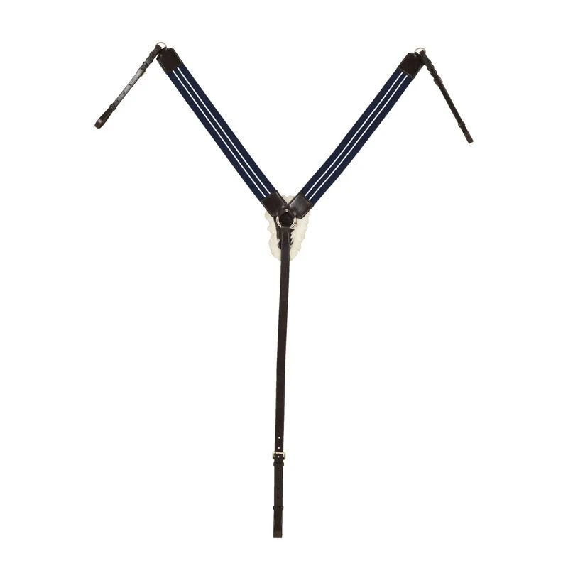 Ovation Elite 3 Point Wide Elastic Breastplate W/Sheepskin Padding - Dark Brown 3 Ovation Elite 3 Point Wide Elastic Breastplate W/Sheepskin Padding - Dark Brown