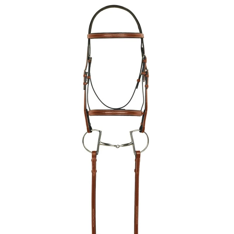 Aramas Fancy Square Raised Padded Bridle W/Fancy Lace Reins - Chestnut 3 Aramas Fancy Square Raised Padded Bridle W/Fancy Lace Reins - Chestnut