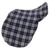Centaur Close Contact Fleece Saddle Cover - Blue Corn Plaid -Equestrian Supplies 444049 800 800