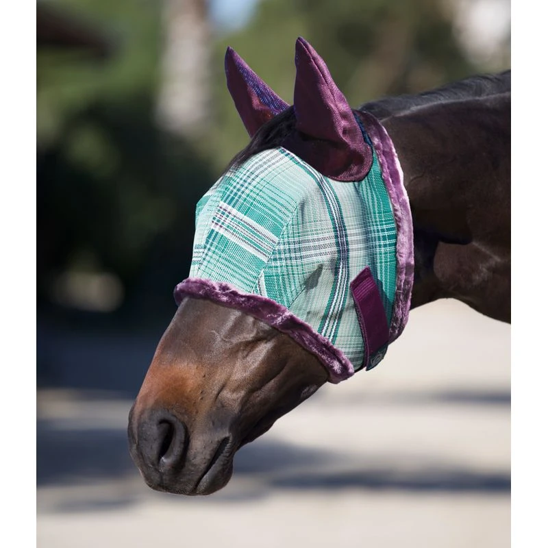 Kensington Signature Fly Mask W/Fleece,Ears And Forelock Hole - Imperial Jade 3 Kensington Signature Fly Mask W/Fleece,Ears And Forelock Hole - Imperial Jade