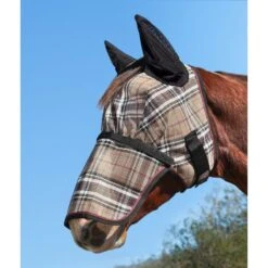 Kensington Signature Fly Mask W/Nose, Ears And Forelock Hole - Deluxe Black