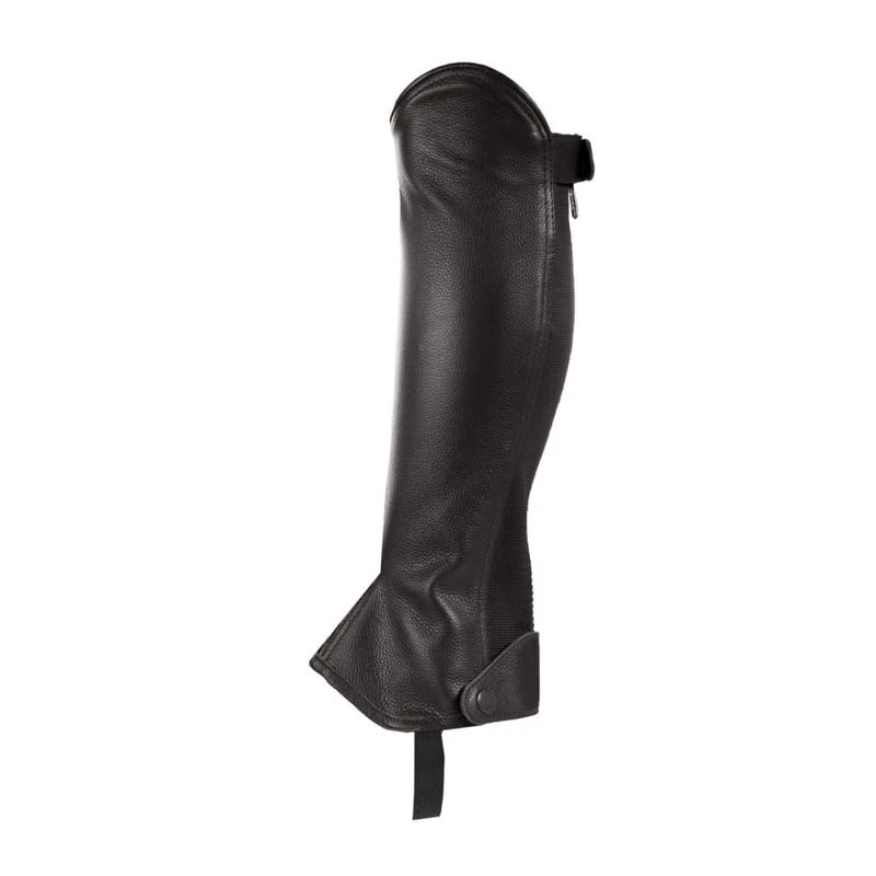 Horze Kids' Leather Elastic Half Chaps - Black 3 Horze Kids' Leather Elastic Half Chaps - Black