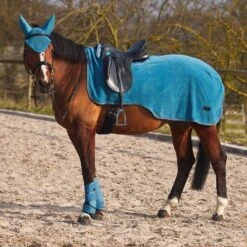 Horze Marquess Fleece Riding Blanket - Aegean Blue -Equestrian Supplies 454053 800 800