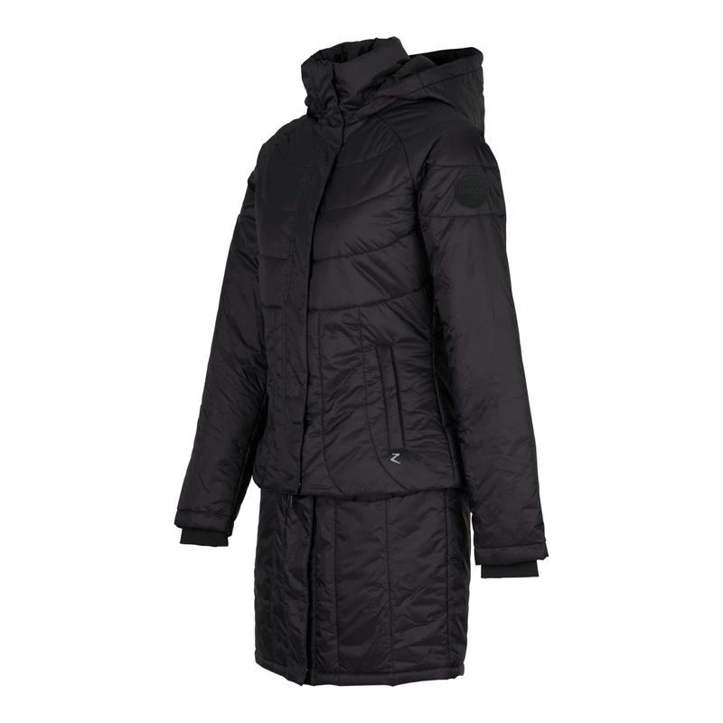 Horze Women's Aurora Padded Parka W/Removable Hem - Black 4 Horze Women's Aurora Padded Parka W/Removable Hem - Black - Image 2