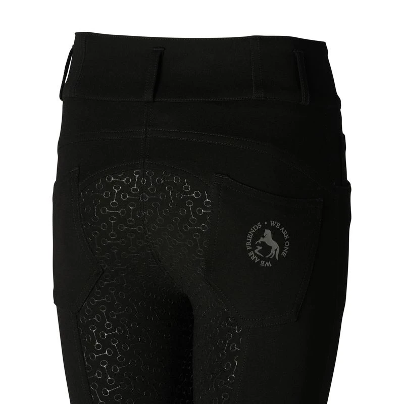 Horze Kids' Tara High Waist Full Seat Breeches - Black 4 Horze Kids' Tara High Waist Full Seat Breeches - Black - Image 2