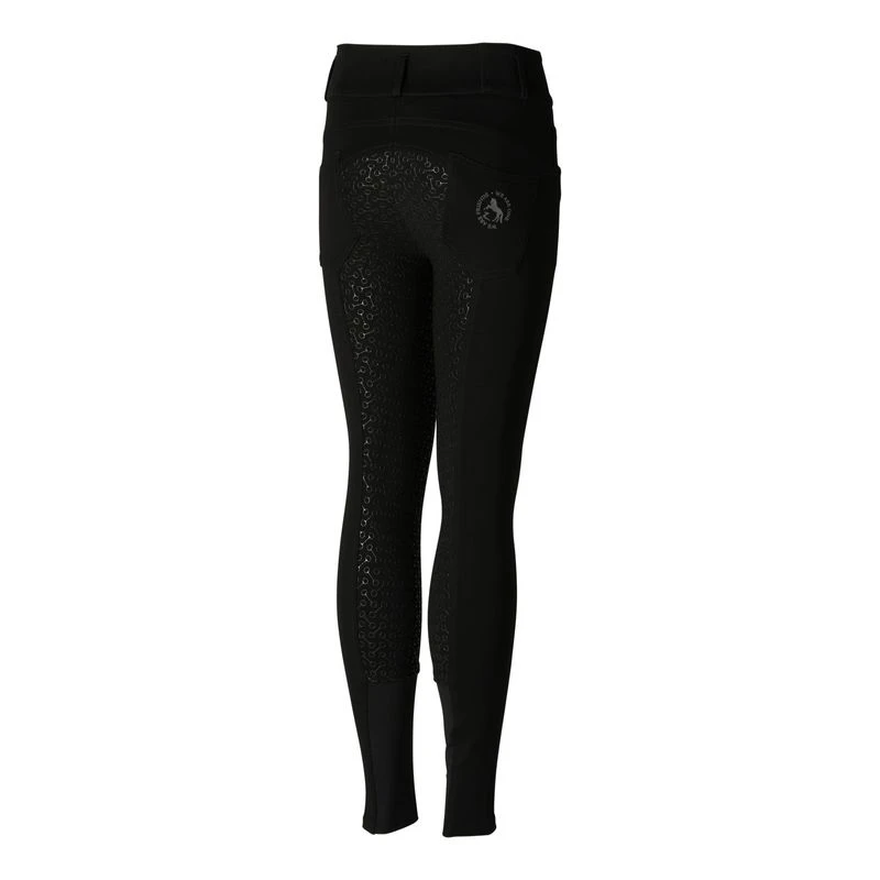 Horze Kids' Tara High Waist Full Seat Breeches - Black 5 Horze Kids' Tara High Waist Full Seat Breeches - Black - Image 3