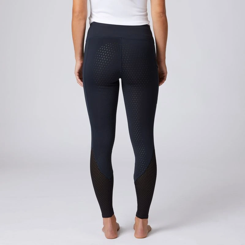 Horze Women's Gwen Full Seat Leggings W/Mesh - Dark Blue 5 Horze Women's Gwen Full Seat Leggings W/Mesh - Dark Blue - Image 3