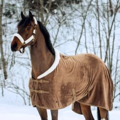 Horze Lincoln Fleece Blanket W/Padded Collar - Dark Brown -Equestrian Supplies 477772 800 800