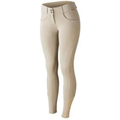Horze Women's Meghan Silicone Knee Patch Breeches - Plaza Taupe Light Brown/Plaza Taupe Light Brown -Equestrian Supplies 478293 800 800