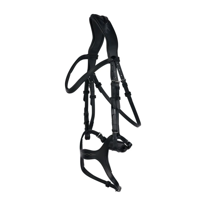 Horze Peckham Anatomical Fancy Stitch Bridle - Black 3 Horze Peckham Anatomical Fancy Stitch Bridle - Black