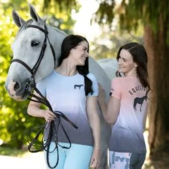 Irideon Women's Dip Dye Equestrian Swing Tee - Radiant Peach -Equestrian Supplies 481948 800 800