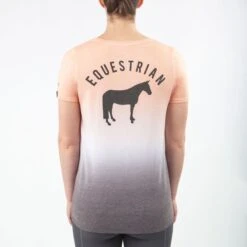 Irideon Women's Dip Dye Equestrian Swing Tee - Radiant Peach -Equestrian Supplies 481949 800 800