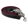 Perri's Padded Leather Lead W/Chain - Black/Burgundy/Stainless 2 Perri's Padded Leather Lead W/Chain - Black/Burgundy/Stainless -Equestrian Supplies 500281 800 800
