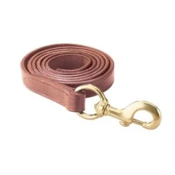 Perri's Leather Lead W/Snap - Chestnut/Brass