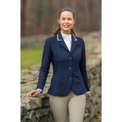 Ovation Women's Signature AirFlex Coat W/Contrast Collar - Navy/Grey -Equestrian Supplies 529459 800 800
