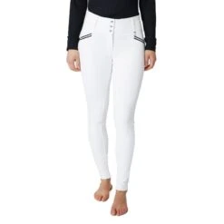 Horze Women's Della Full Seat Breeches - White -Equestrian Supplies 530199 800 800