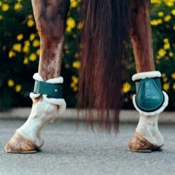 Horze Caliber Faux Fur Fetlock Boots - Storm Green -Equestrian Supplies 533311 800 800
