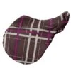 Pessoa Alpine 1200D Saddle Cover - Carob Brown/Fuchsia Plaid -Equestrian Supplies 533834 800 800