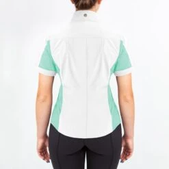 Irideon Kids' Athena Short Sleeve Show Shirt - Bright White/Island Green -Equestrian Supplies 540414 800 800