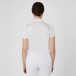 Horze Women's Kaitlin Short Sleeved Performance Shirt W/ Flower Print - White -Equestrian Supplies 542674 800 800