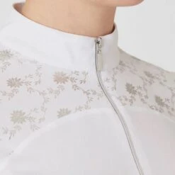 Horze Women's Kaitlin Short Sleeved Performance Shirt W/ Flower Print - White -Equestrian Supplies 542675 800 800