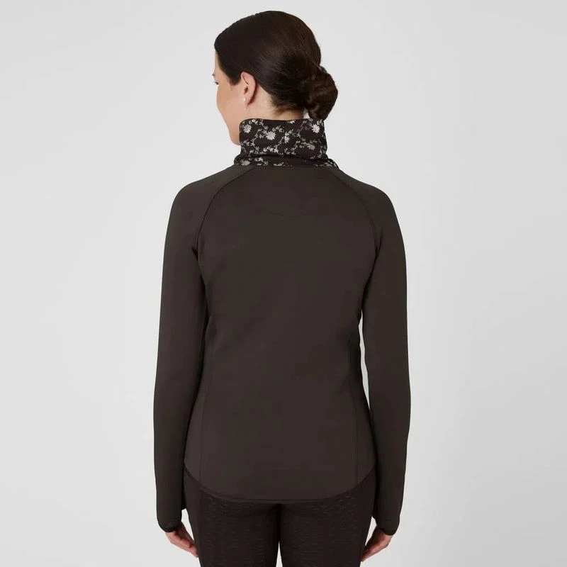 Horze Women's Kaitlin Turtleneck Sweater W/ Flower Design - After Dark Brown 5 Horze Women's Kaitlin Turtleneck Sweater W/ Flower Design - After Dark Brown - Image 3