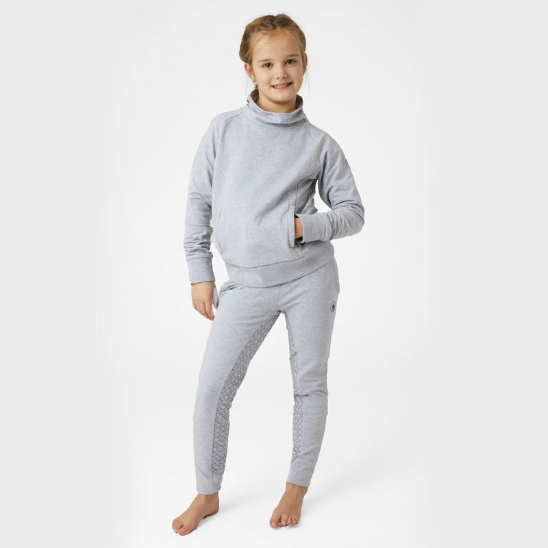 Horze Kids' Emmie Organic Cotton Full Seat Tights - Ash Gray 5 Horze Kids' Emmie Organic Cotton Full Seat Tights - Ash Gray - Image 3