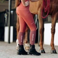 B Vertigo Kids' Adara High Waist Full Seat Tights - Mineral Red -Equestrian Supplies 548313 800 800