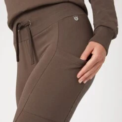 Horze Women's Jade Cotton Stretch Full Seat Riding Tights - French Roast -Equestrian Supplies 558519 800 800