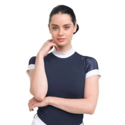 Cavalliera Women's Contessa Short Sleeve Show Shirt - Navy Blue -Equestrian Supplies 558711 800 800